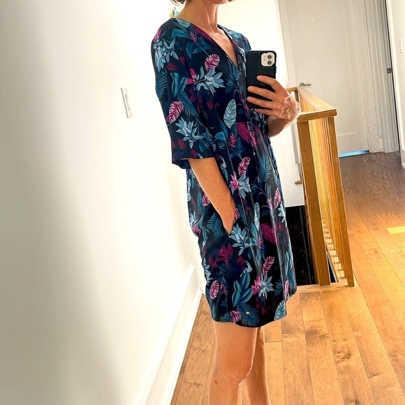 Fig FUNZI DRESS paradisio black Boxy dress V-neck Möbius LT knee length size XS - Picture 8 of 13